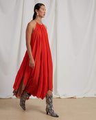 PLISSED LONG DRESS