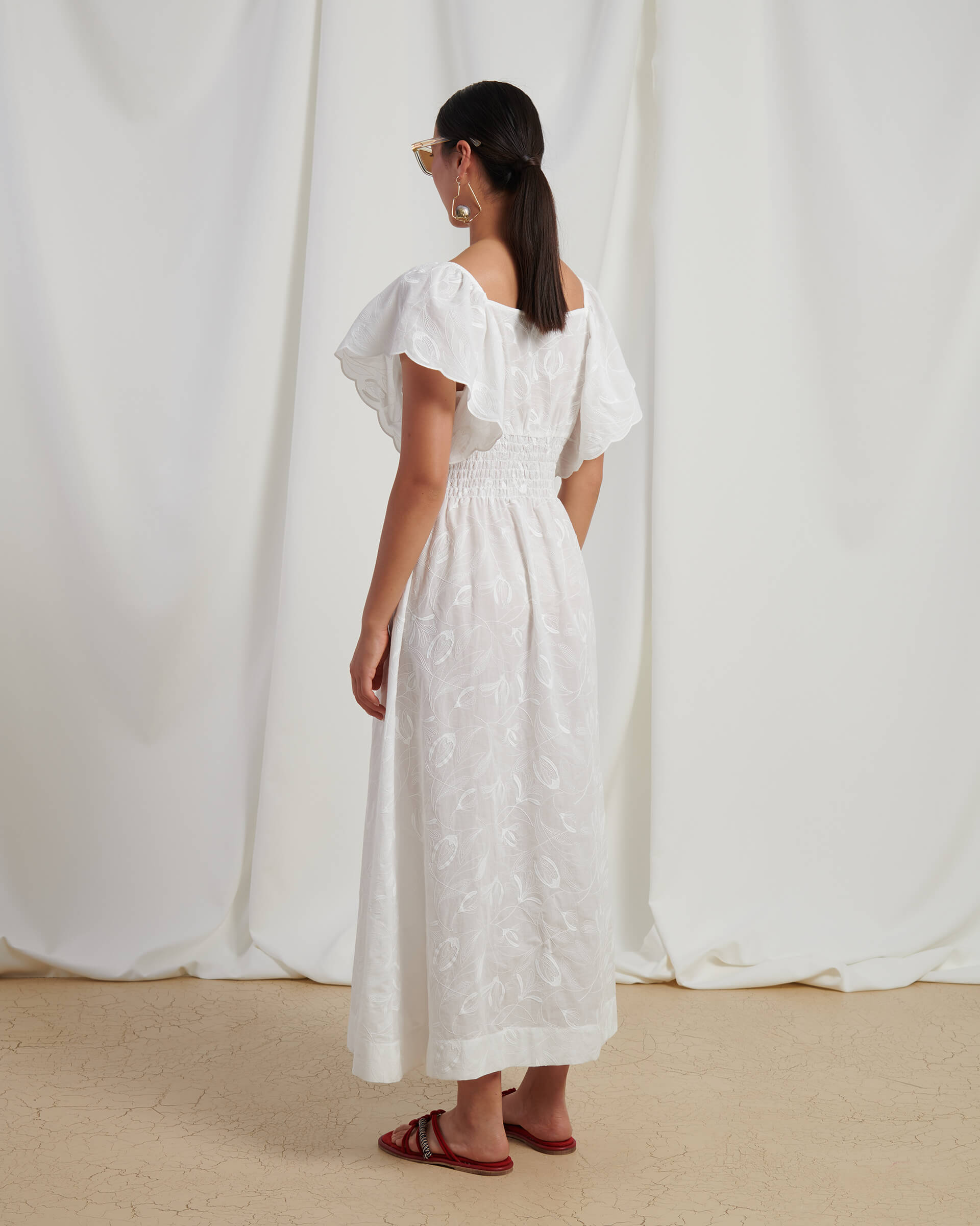 EMBROIDERED MUSLIN DRESS