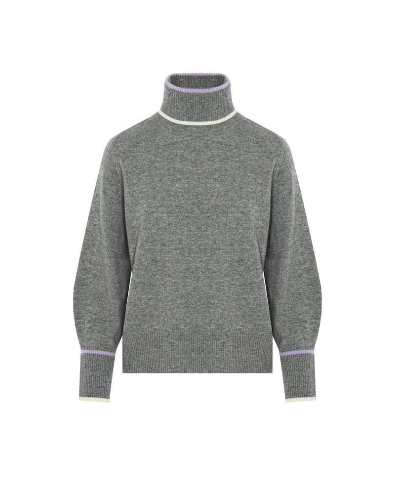 MAGLIONE A COLLO ALTO IN MISTO CASHMERE