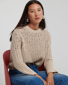 COTTON SWEATER WITH CRYSTAL RAIN