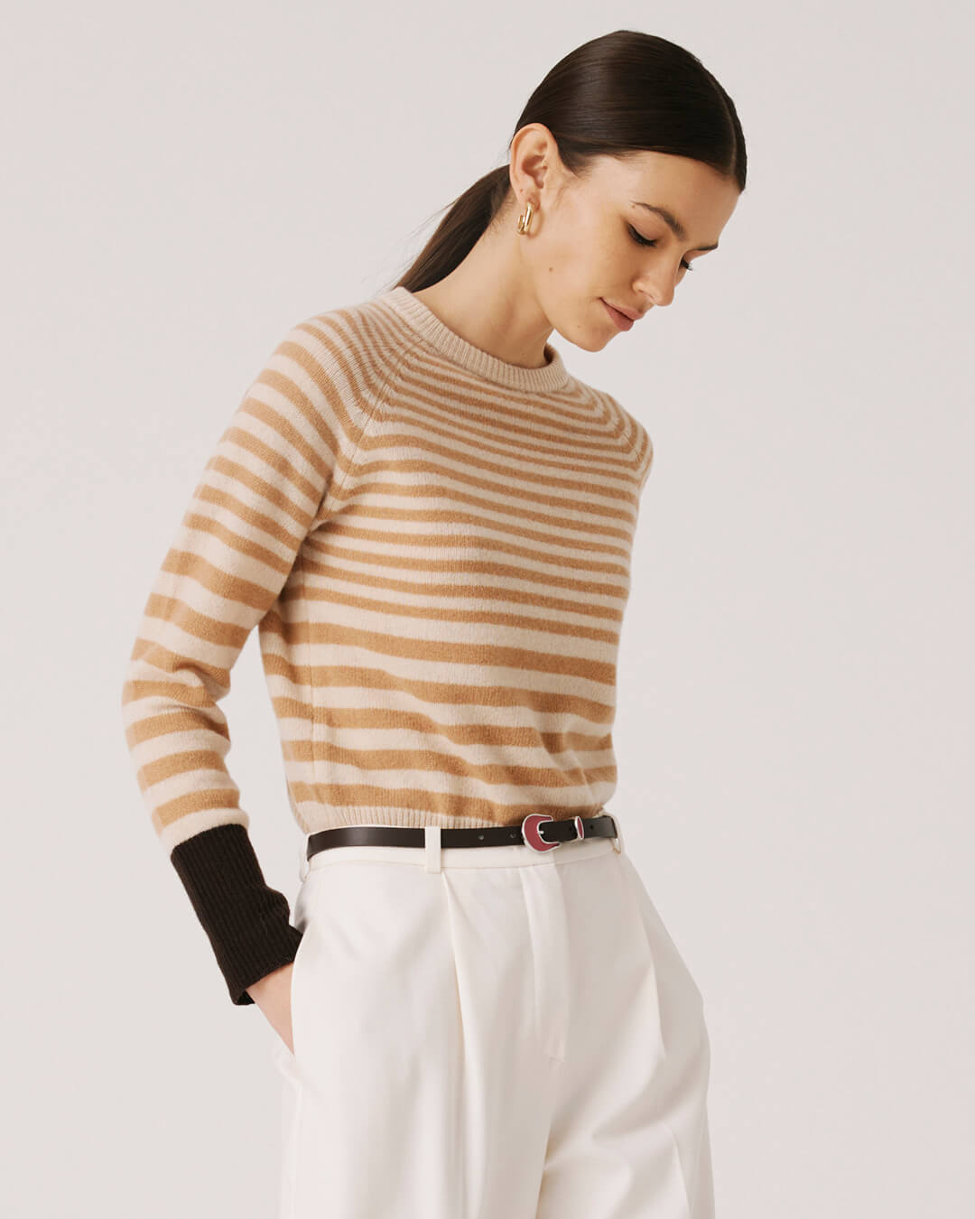 DEGRADE' STRIPED CREW NECK SWEATER