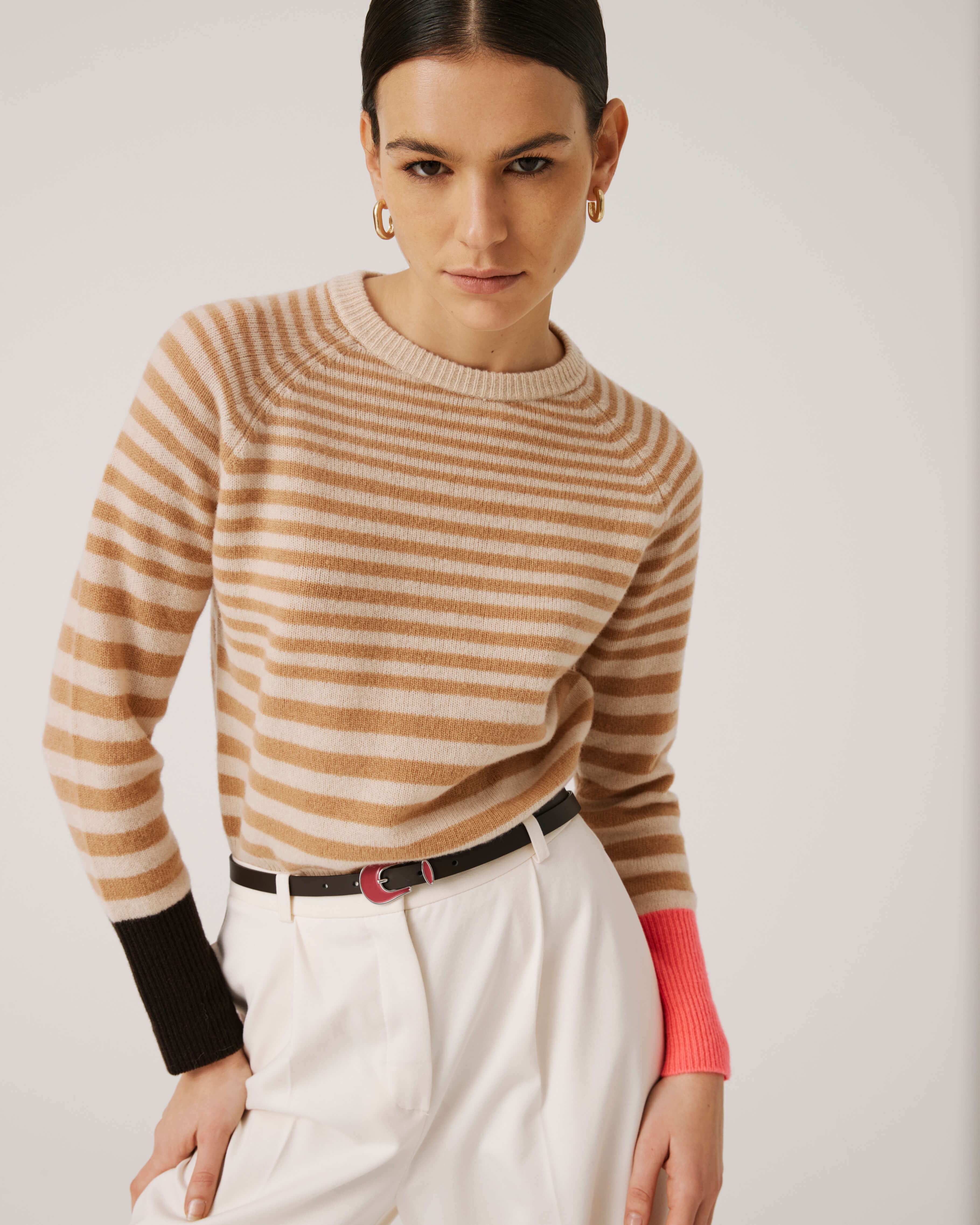 DEGRADE' STRIPED CREW NECK SWEATER