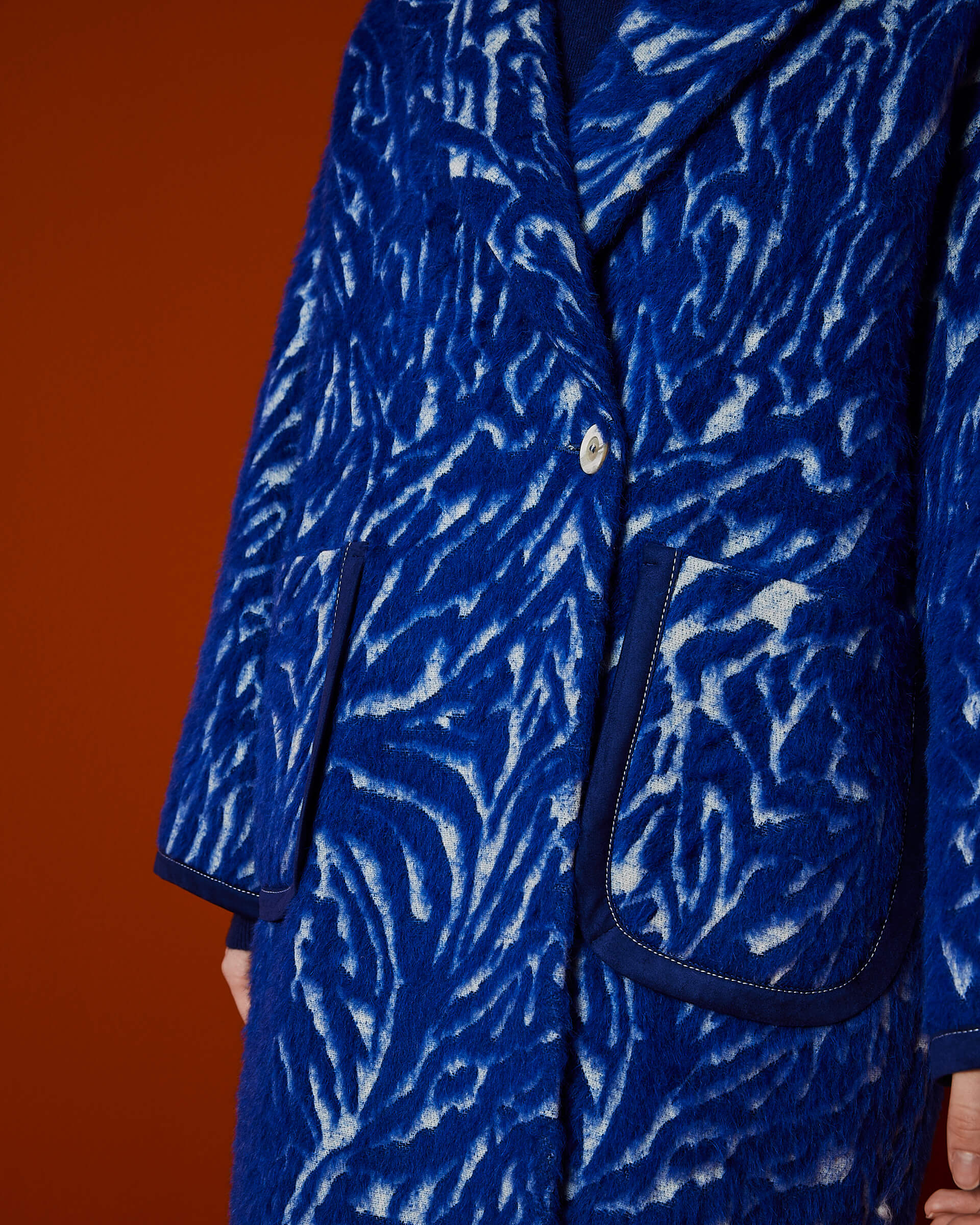 cappotto blu animalier