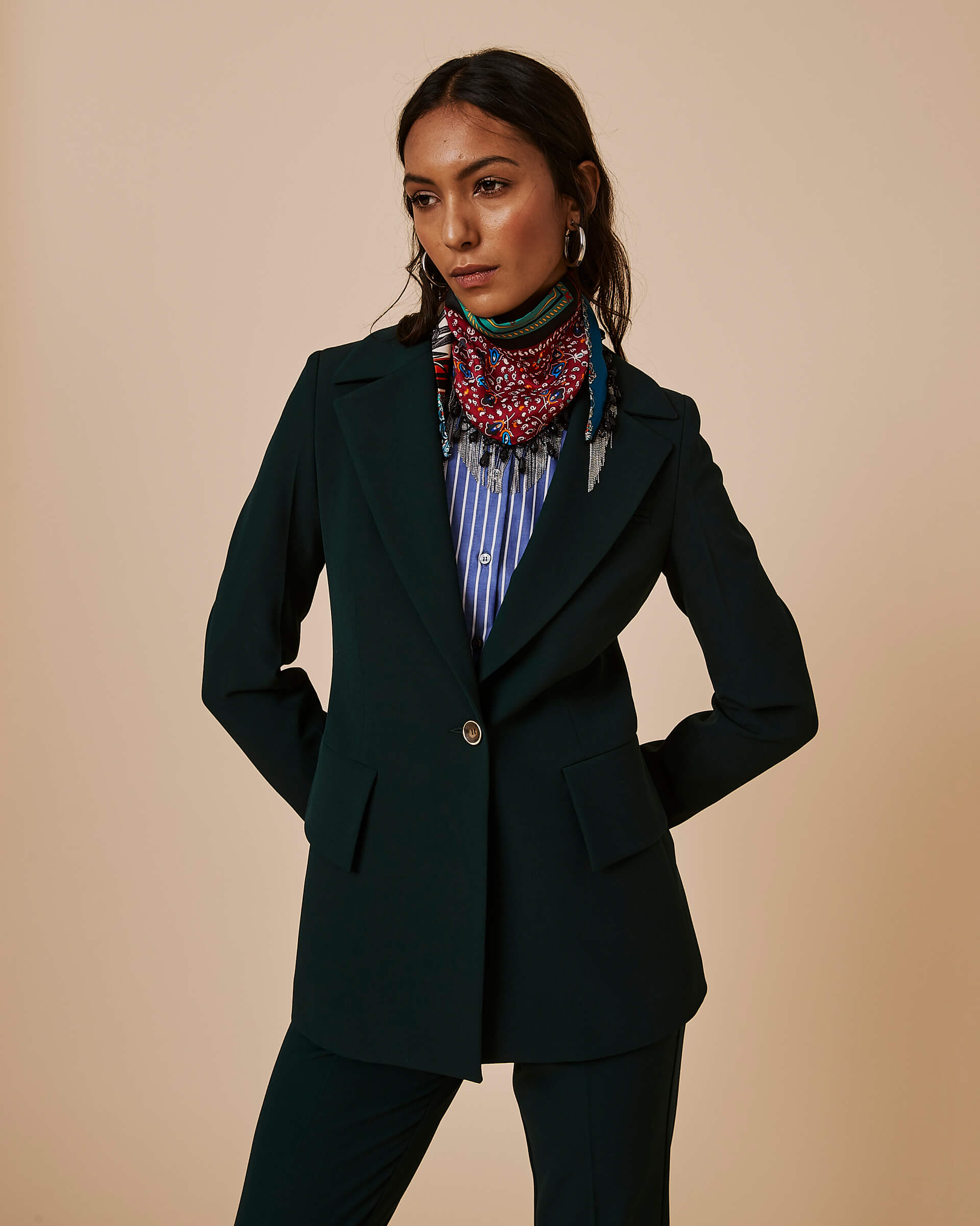 blazer monopetto forest green