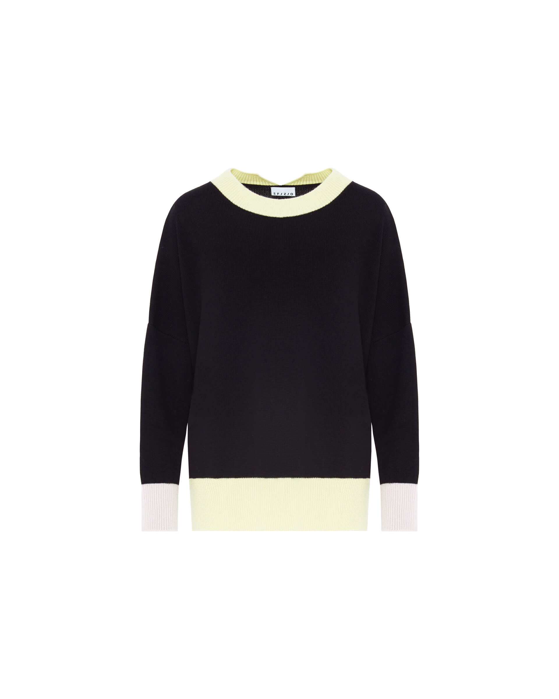 maglia nera color block